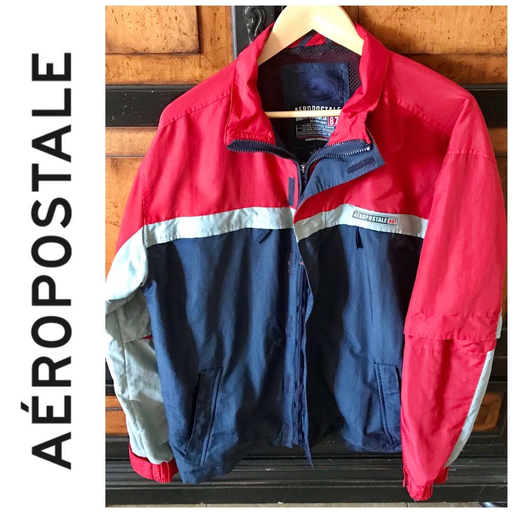 Aeropostale nylon double zipper jacket coat